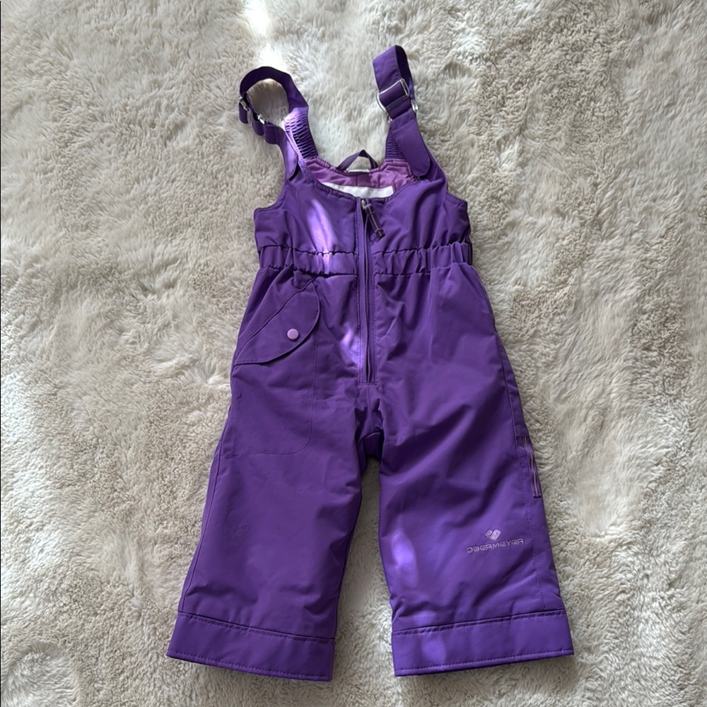 Obermeyer Purple Insulated Overalls for Snow Adventures